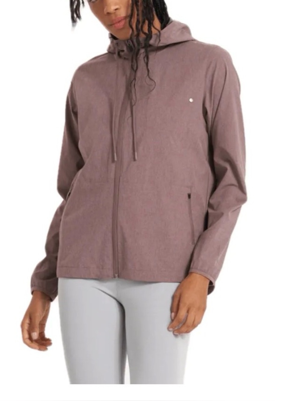 Vuori Women’s Outdoor Trainer Shell Hooded Jacket Full Zip Plum Large